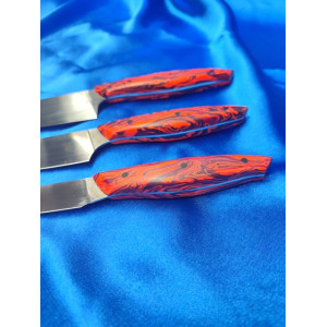 ЧЕРВОНИЙ КУХАР кухонні ножі ручної роботи майстра студії GARAGE ART, сталь N690™, 60 HRC. Photo 3